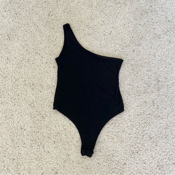 Nasty Gal Tops - Nasty Gal Black One Shoulder Tank Bodysuit